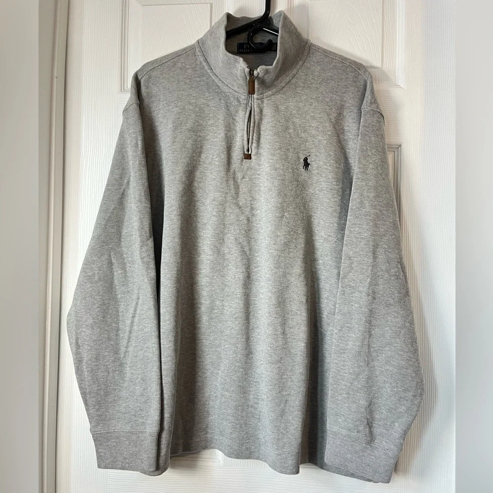 Polo Ralph Lauren gray Quarter-Zip Pullover Sweater Sweatshirt size XXL